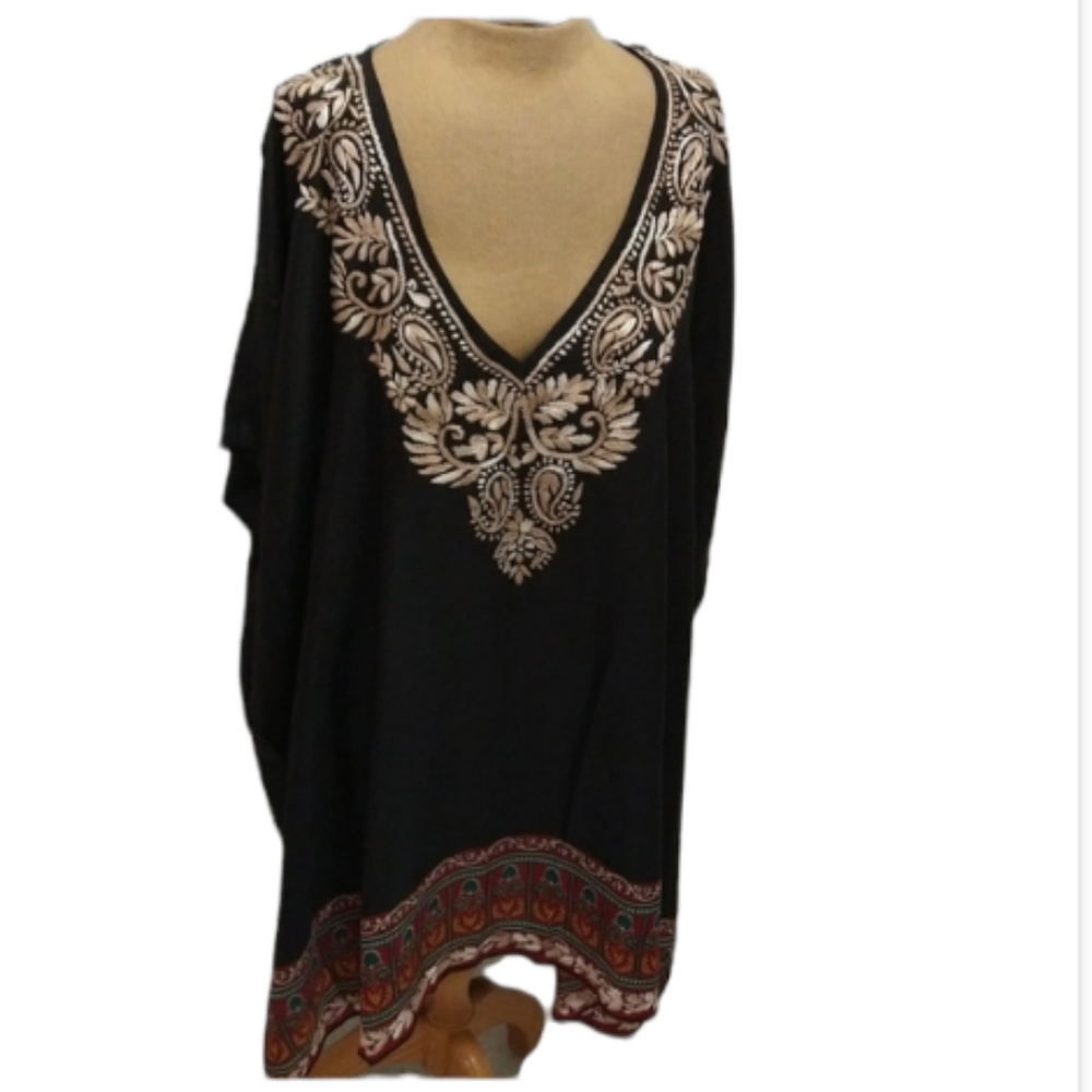 Karyn Seo Embroidered Kimono Silk Blend Top